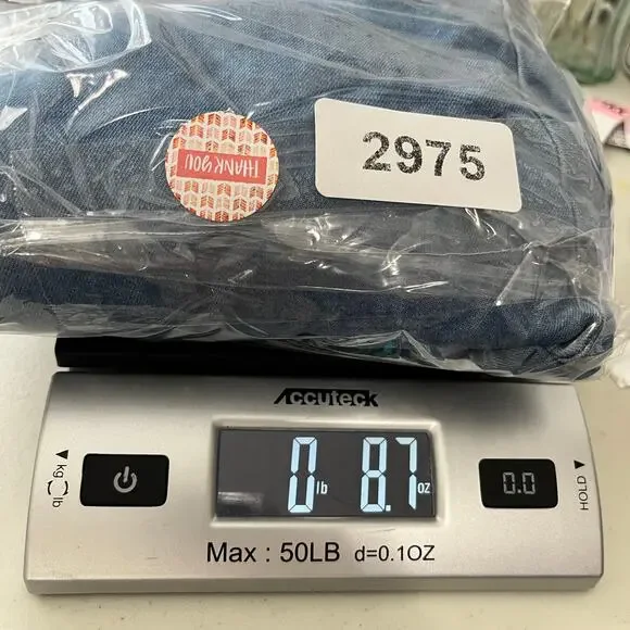 Allegra K Jacket Womens Large Top Layer Lt Wt Denim Cropped Ruffled Jean Frayed - Picture 12 of 12